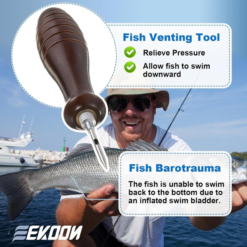 Feekoon Fish Venting Tool, Venting Kit for Deep Sea Fishes with Stainless Steel Needle, Fishing Tackle for Saltwater Fishing Fish Release and Return (Patent Pending) - Image 3